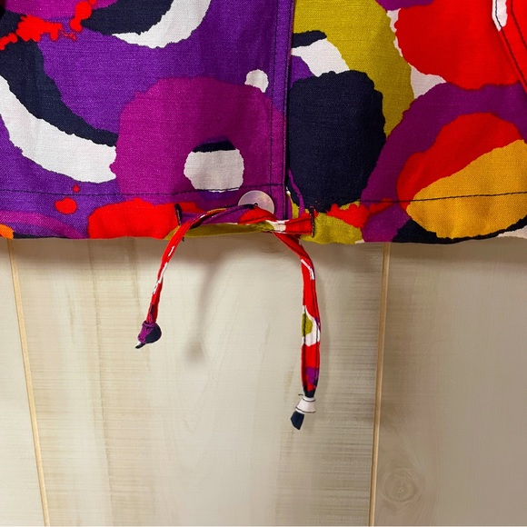 Ruby Rd Purple Red Orange Abstract Design Linen Blend Button Front Jacket Sz 12 - Picture 7 of 8